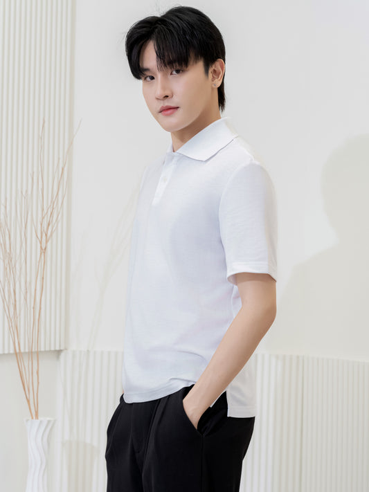 เสื้อโปโล inWork Tailor Pattern สีขาว (White)