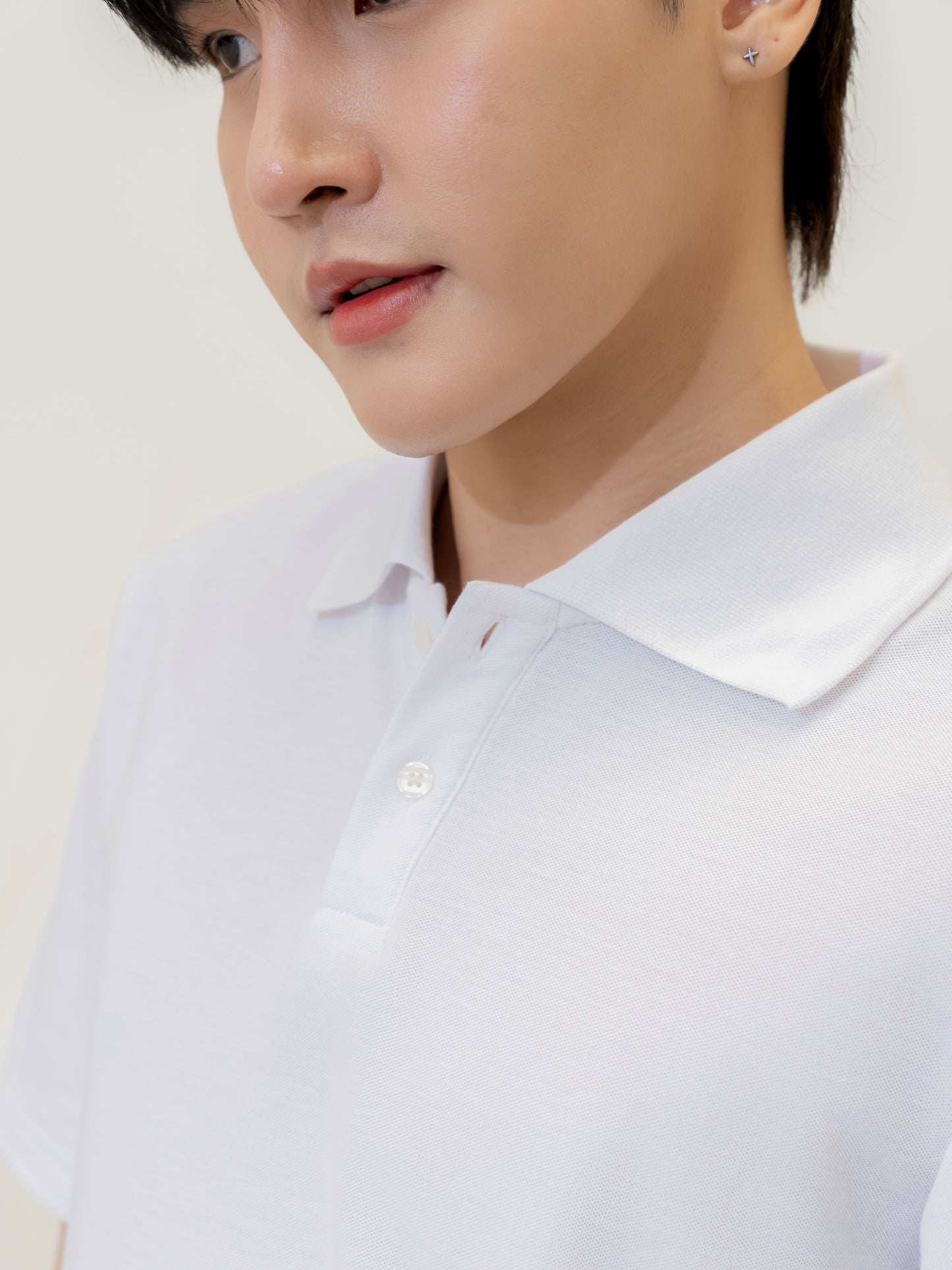 เสื้อโปโล inWork Tailor Pattern สีขาว (White)