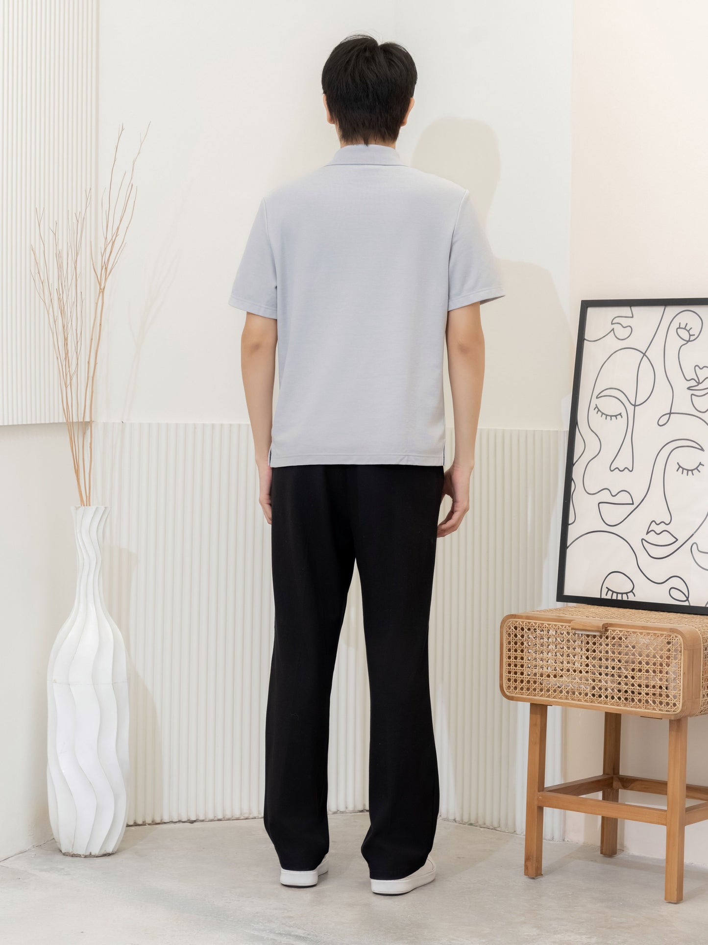 เสื้อโปโล inWork Tailor Pattern สีเทา (Grey)