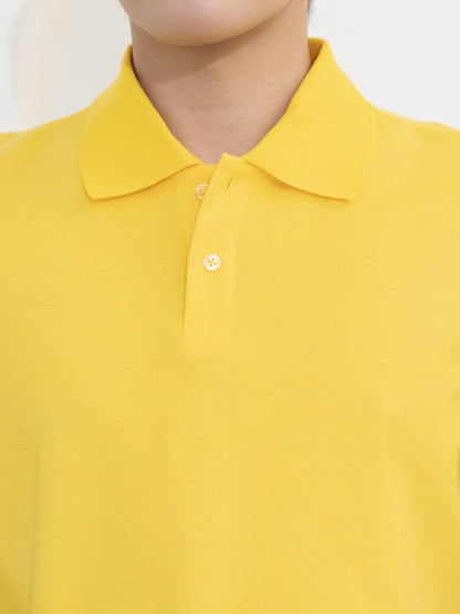 เสื้อโปโล inWork Tailor Pattern สีเหลือง (Yellow)