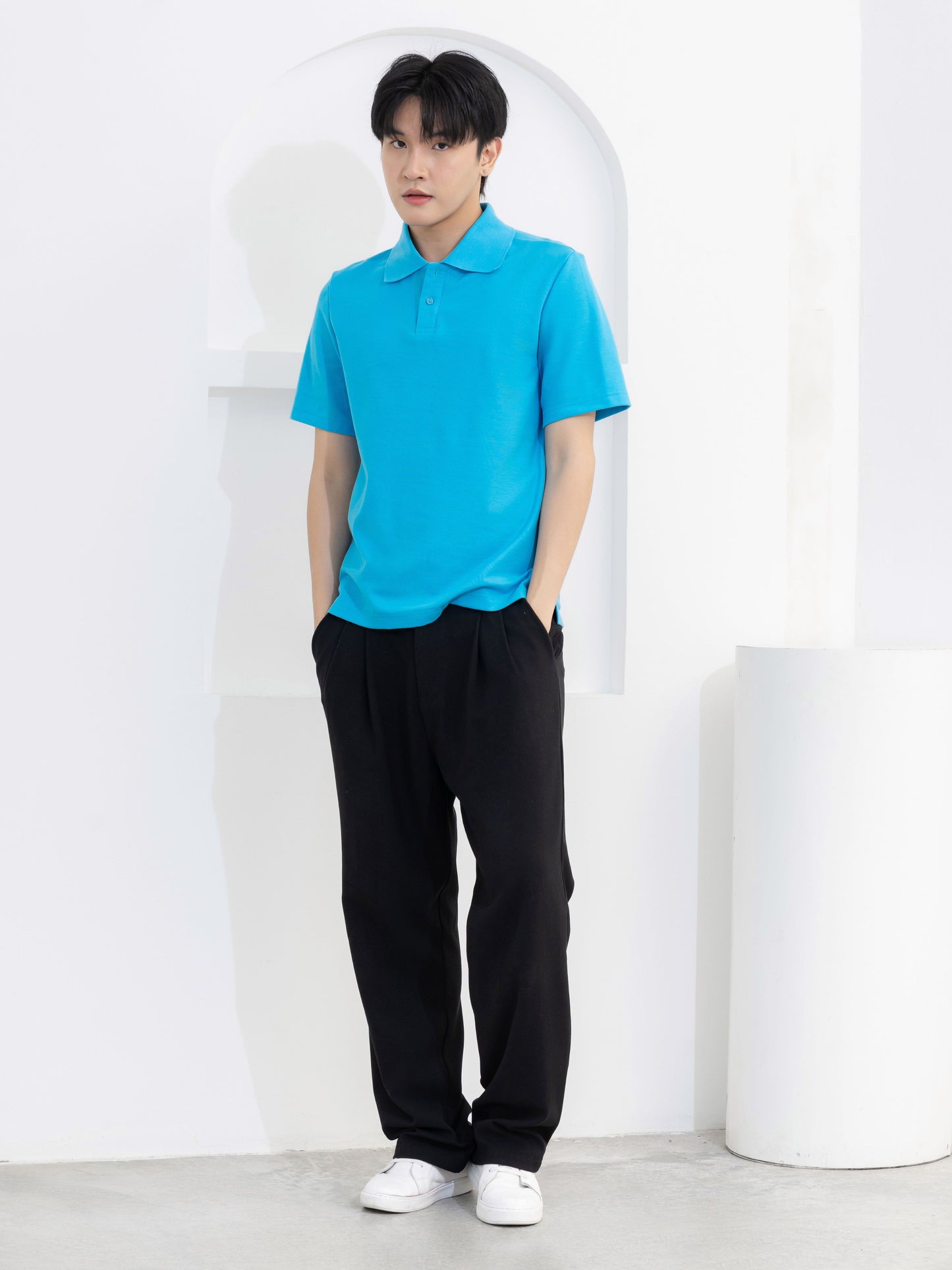 เสื้อโปโล inWork Tailor Pattern สีฟ้า (Sky Blue)