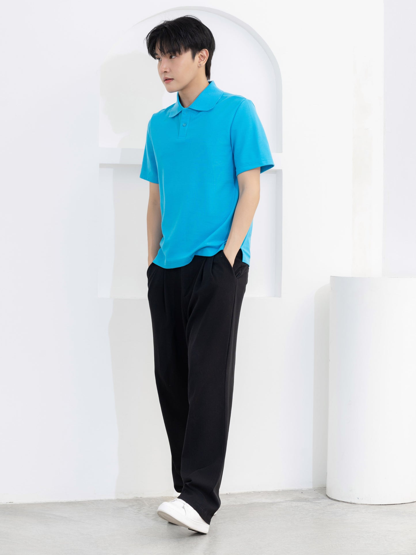 เสื้อโปโล inWork Tailor Pattern สีฟ้า (Sky Blue)