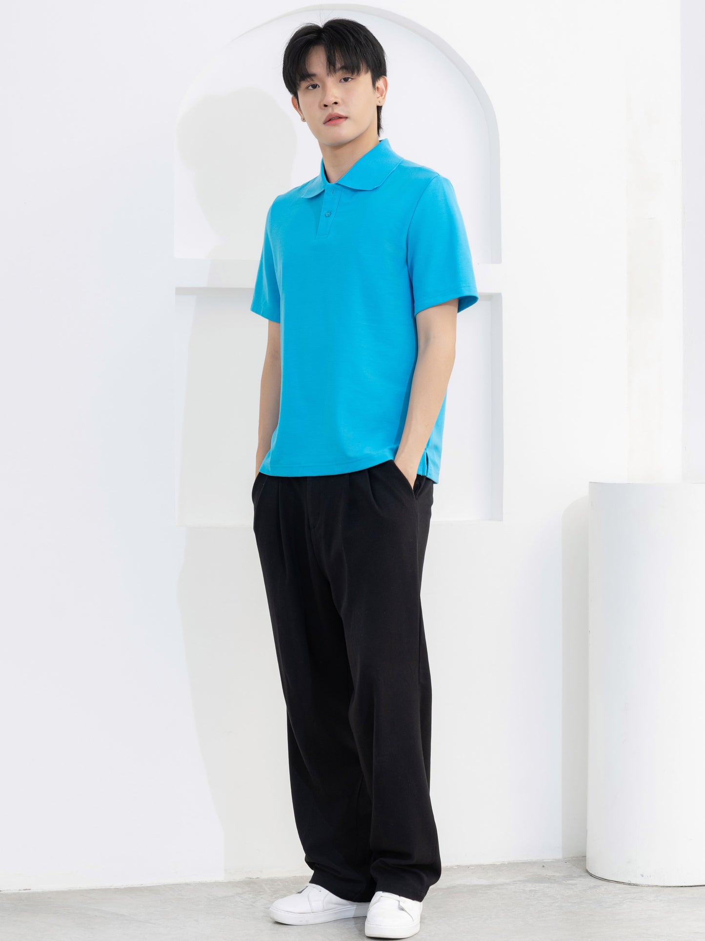 เสื้อโปโล inWork Tailor Pattern สีฟ้า (Sky Blue)