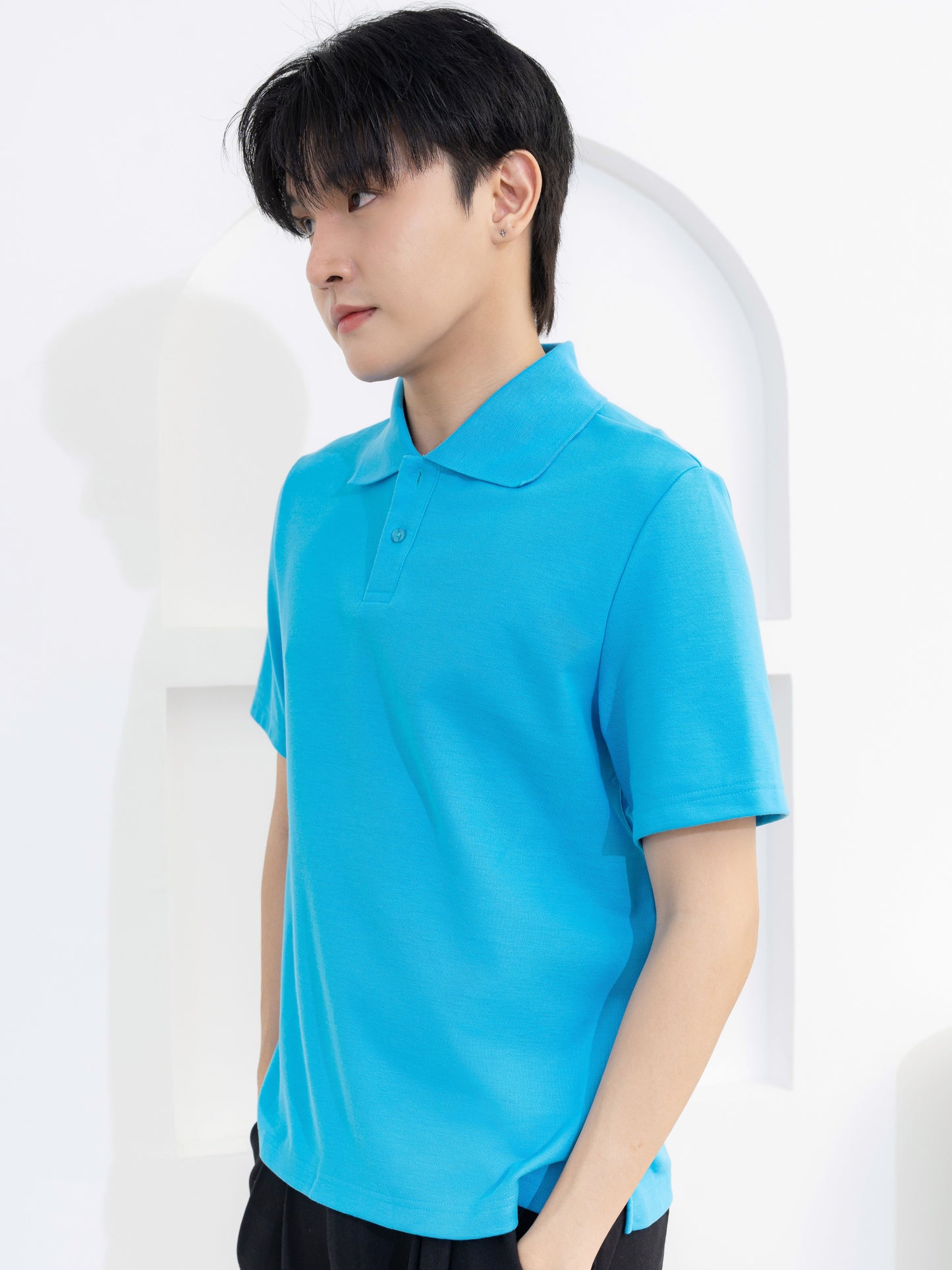 เสื้อโปโล inWork Tailor Pattern สีฟ้า (Sky Blue)