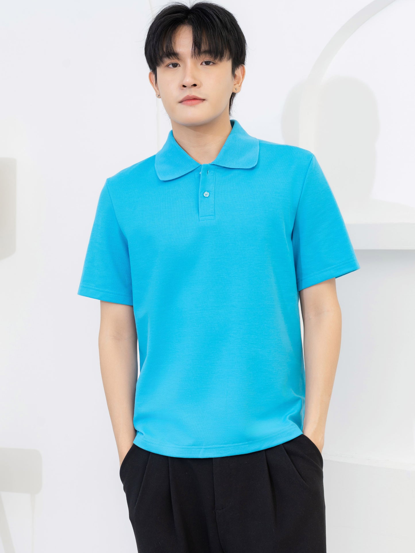เสื้อโปโล inWork Tailor Pattern สีฟ้า (Sky Blue)