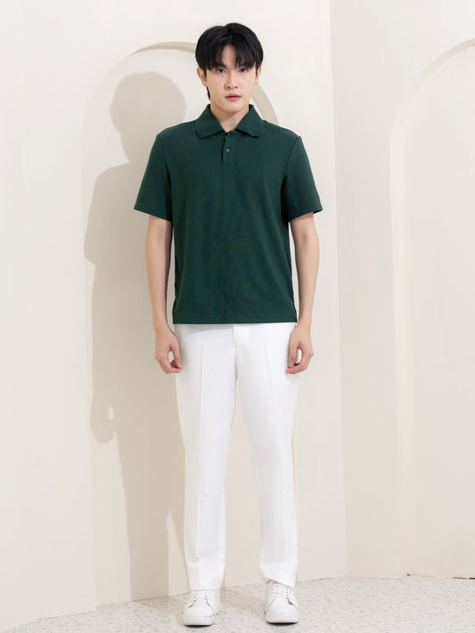 เสื้อโปโล inWork Tailor Pattern สีเขียวเข้ม (Green)
