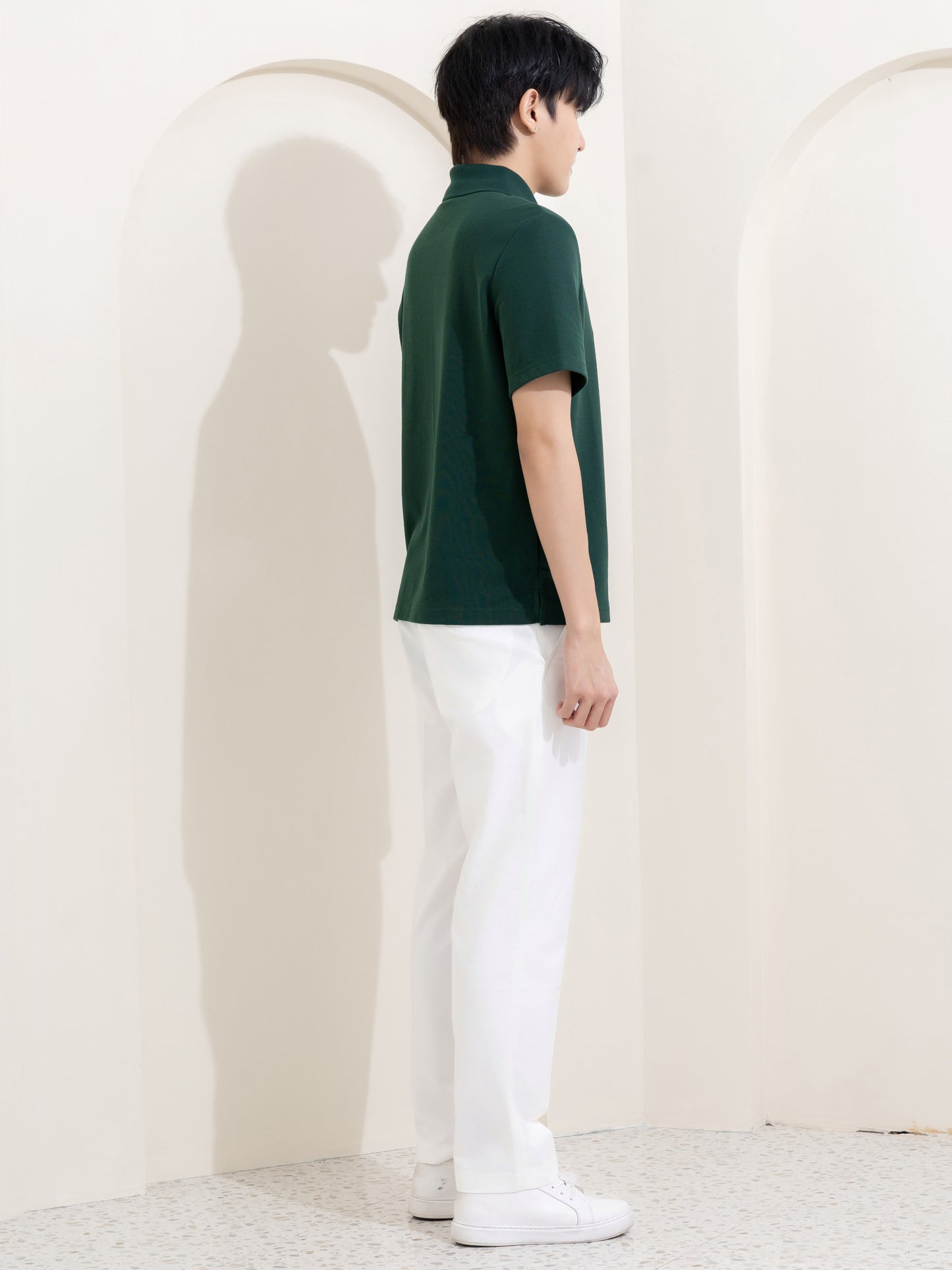 เสื้อโปโล inWork Tailor Pattern สีเขียวเข้ม (Green)