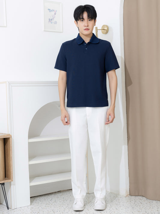 เสื้อโปโล inWork Tailor Pattern สีกรม (Navy)