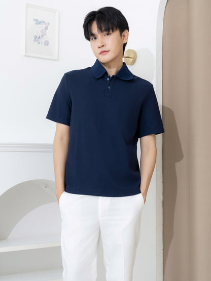 เสื้อโปโล inWork Tailor Pattern สีกรม (Navy)