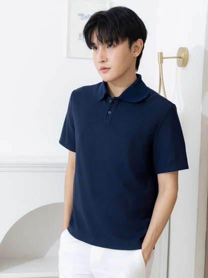 เสื้อโปโล inWork Tailor Pattern สีกรม (Navy)
