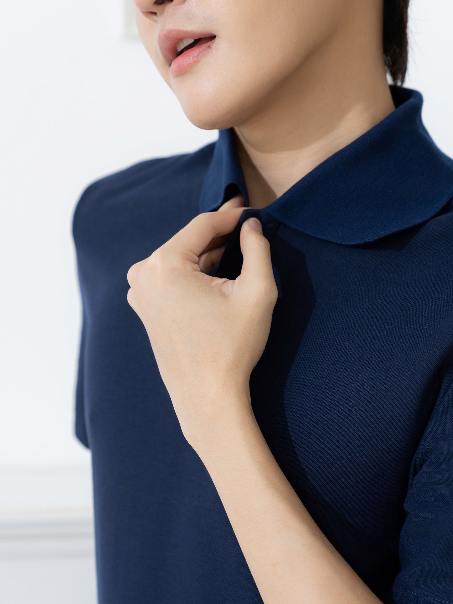 เสื้อโปโล inWork Tailor Pattern สีกรม (Navy)