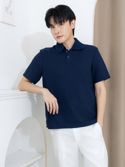 เสื้อโปโล inWork Tailor Pattern สีกรม (Navy)