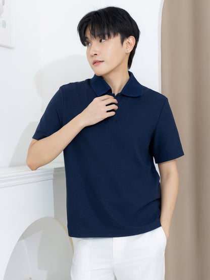 เสื้อโปโล inWork Tailor Pattern สีกรม (Navy)