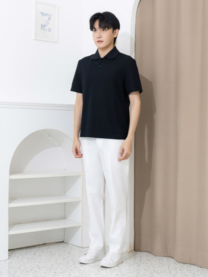 เสื้อโปโล inWork Tailor Pattern สีดำ (Black)