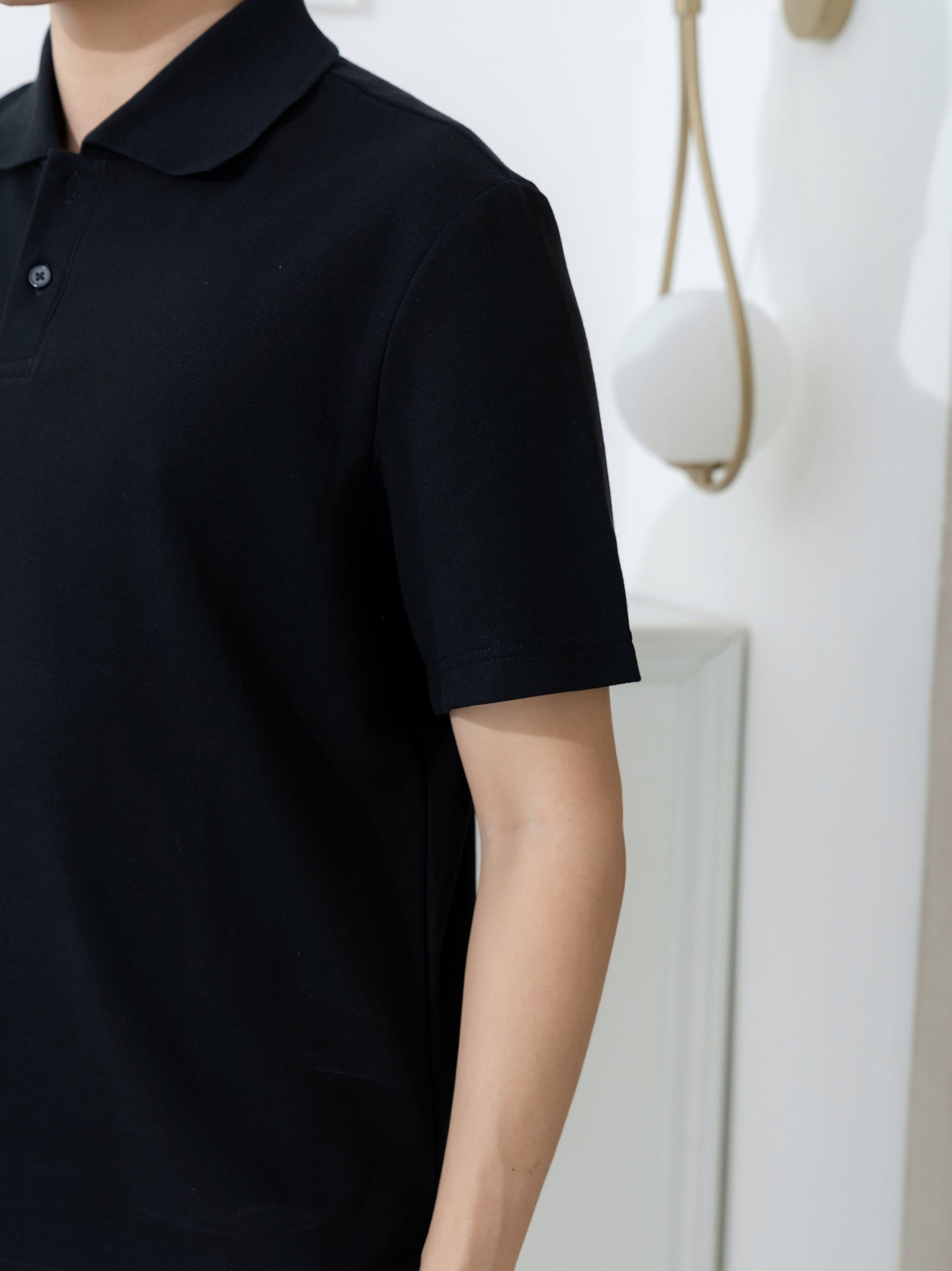 เสื้อโปโล inWork Tailor Pattern สีดำ (Black)
