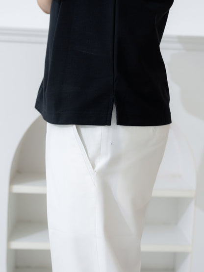 เสื้อโปโล inWork Tailor Pattern สีดำ (Black)