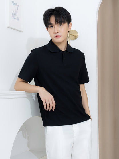 เสื้อโปโล inWork Tailor Pattern สีดำ (Black)