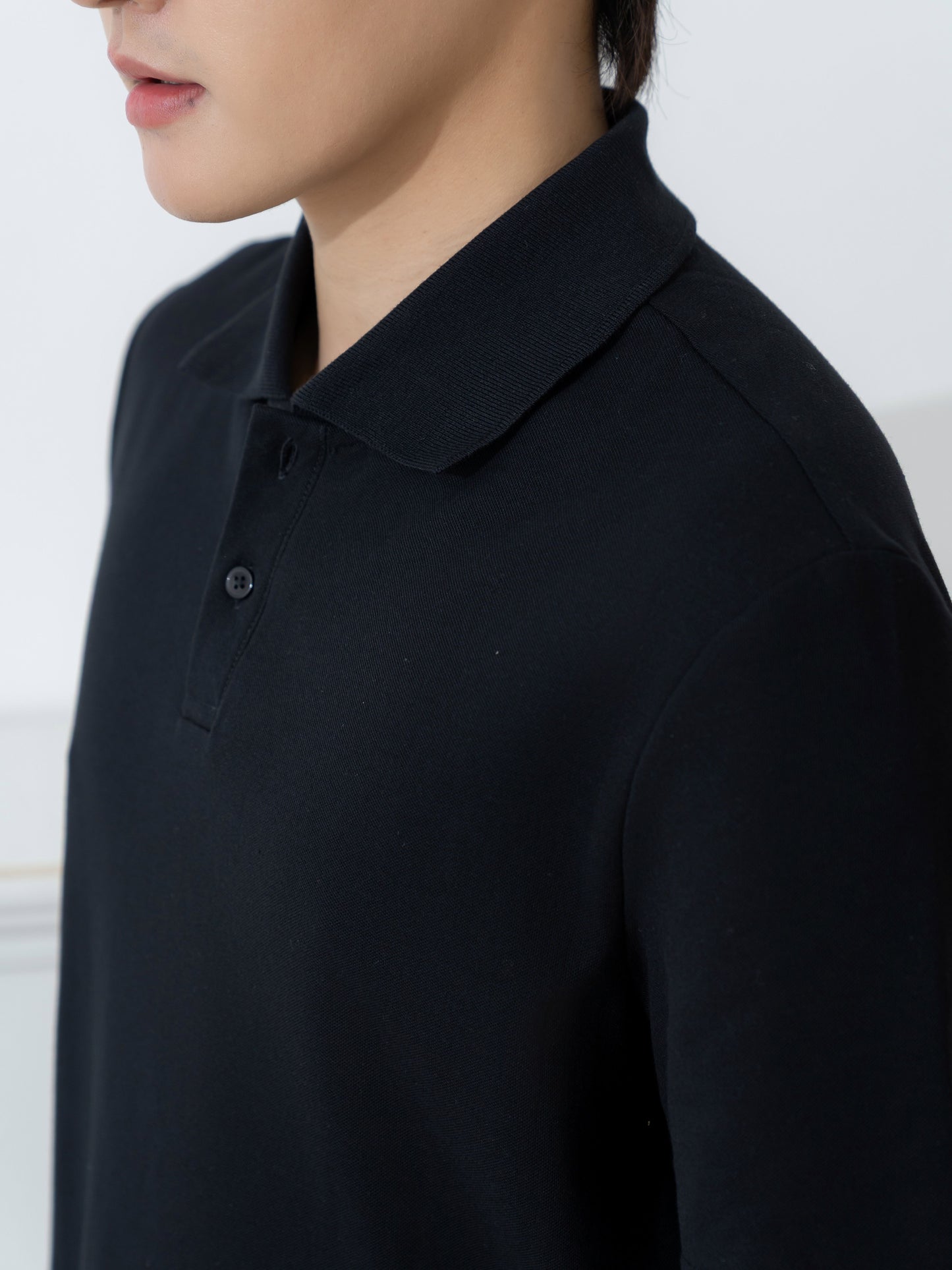 เสื้อโปโล inWork Tailor Pattern สีดำ (Black)